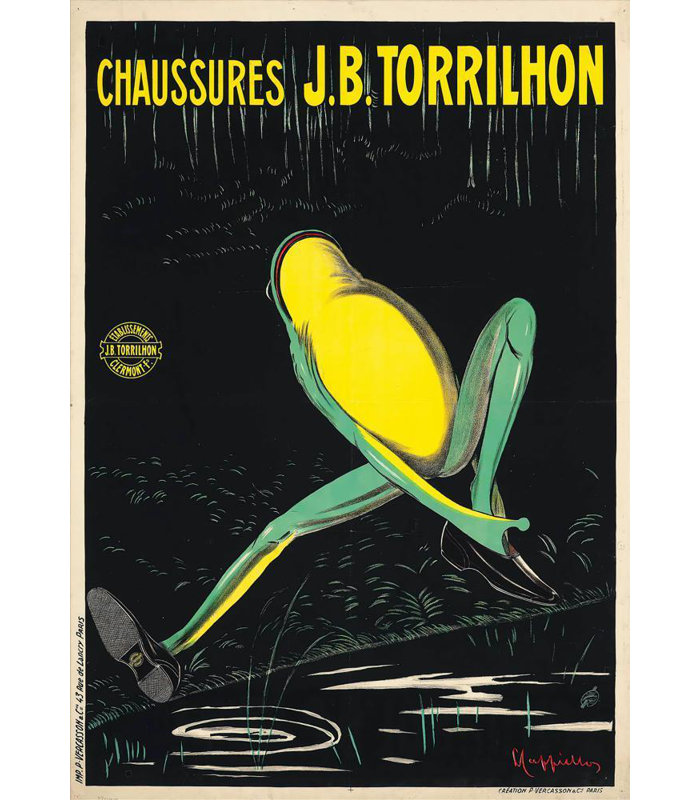 "Chaussures J.B. Torrilhon" par Leonetto Cappiello - Art mural sur toile tendue avec châssis, H 40 po x l 28 po