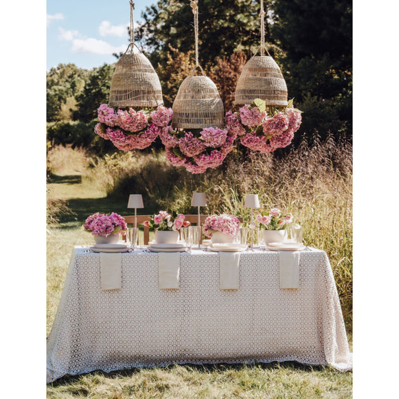 Viora Rattan Garden Chandelier, Single, Blush