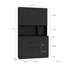 Armoire de rangement autoportante noire 74 po avec 6 portes, 3 tablettes, 2 tiroirs, prises de courant alternatif, ports pour l'organisation de la maison-347261212-347261208