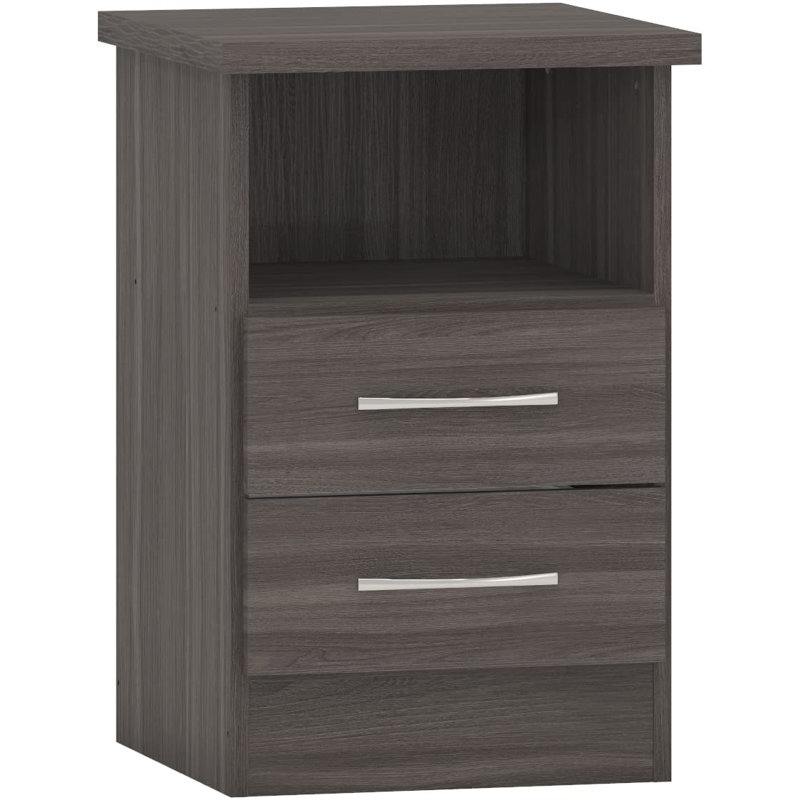Cascio 2 Drawer Bedside Table, Black