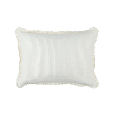 Battersea Ruffled Feather Reversible Throw Pillow