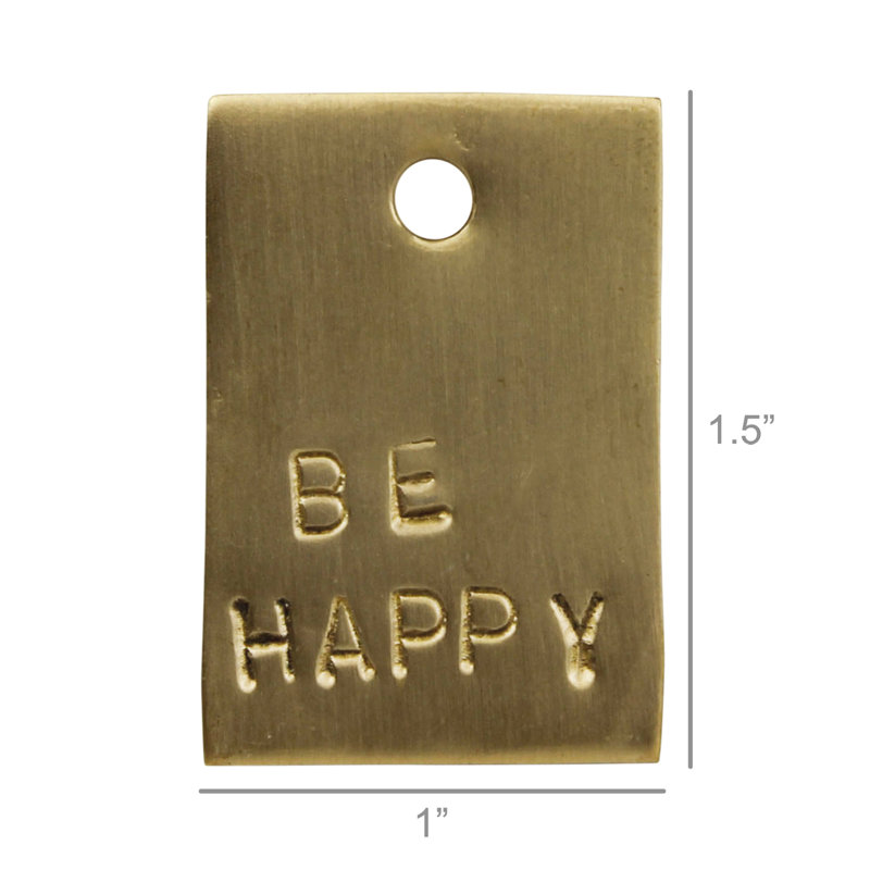 Étiquette-cadeau en laiton - Be Happy