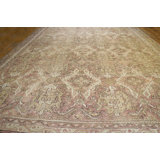 Decorative Light Color Allover Tribal Pattern Antique Oversized Turkish Oushak Carpet