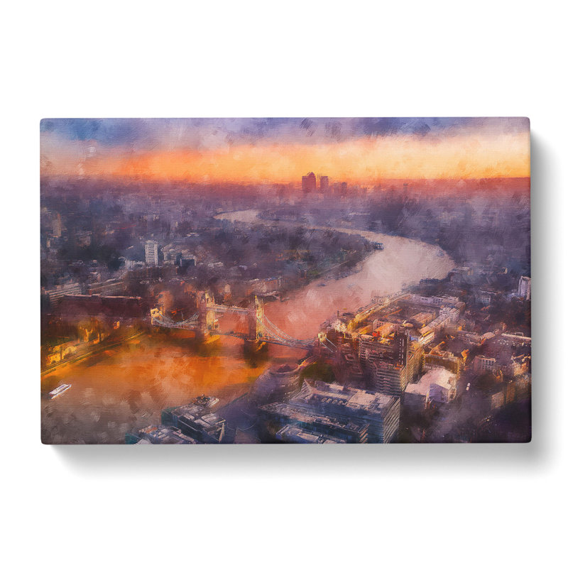 Sunrise Over London - Wrapped Canvas Painting, 35cm H x 50cm W x 3cm D