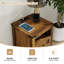 Tables de chevet avec station de charge, table de chevet rustique de 18 pouces avec 2 tiroirs de rangement et tablette ouverte-23516634-23516629
