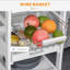 Mobile Kitchen Cart, Rolling Kitchen Island with Storage, Solid Wood Frame Utility Cart with Wire Fruit Baskets, Trays and Drawer