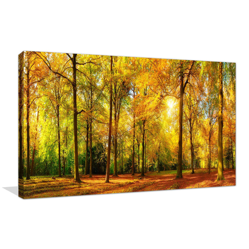 « automne gold », reproduction d’impression sur toile tendue, H 28 po x l 48 po x P 1,5 po