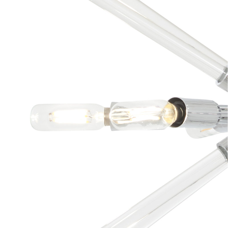 Chrome and Glass 6-Light Sputnik Chandelier