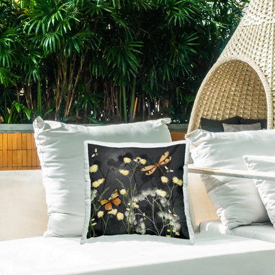 Coussin d'extérieur «Insectes in Meadow» par Jade Reynolds