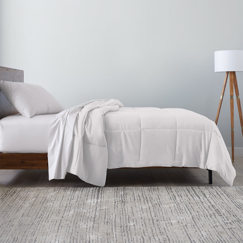 Brushed Cozy Touch Microfiber Down-Alternative Comforter, Twin, White