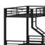 Lit superposé en L et lit mezzanine avec garde-robe intégré, bureau d'étude et ports de chargement USB