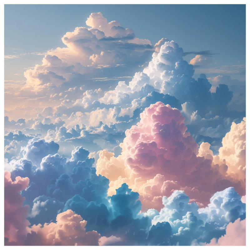Fluffy Pastel Clouds Blankets, 60in W x 80in H