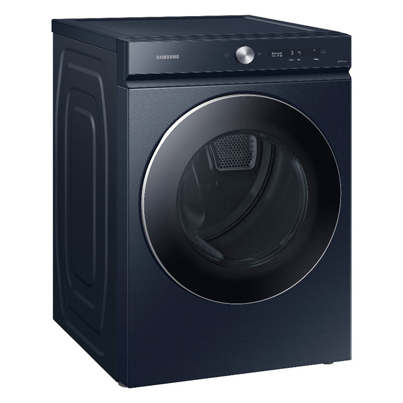 Samsung 5.3 cu. Ft. Front Load Washer with 7.6 Cu. Ft. Dryer with Super Speed Dry, Brushed Navy, Electric