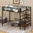 Twin Size Loft Bed With Storage Stairs And Upper Grid Storage Shelf, Metal Twin Loft Bed Frame-394974313