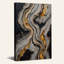 Tableau sur toile à grain de bois ondulé anthracite et résine ambrée-611060439