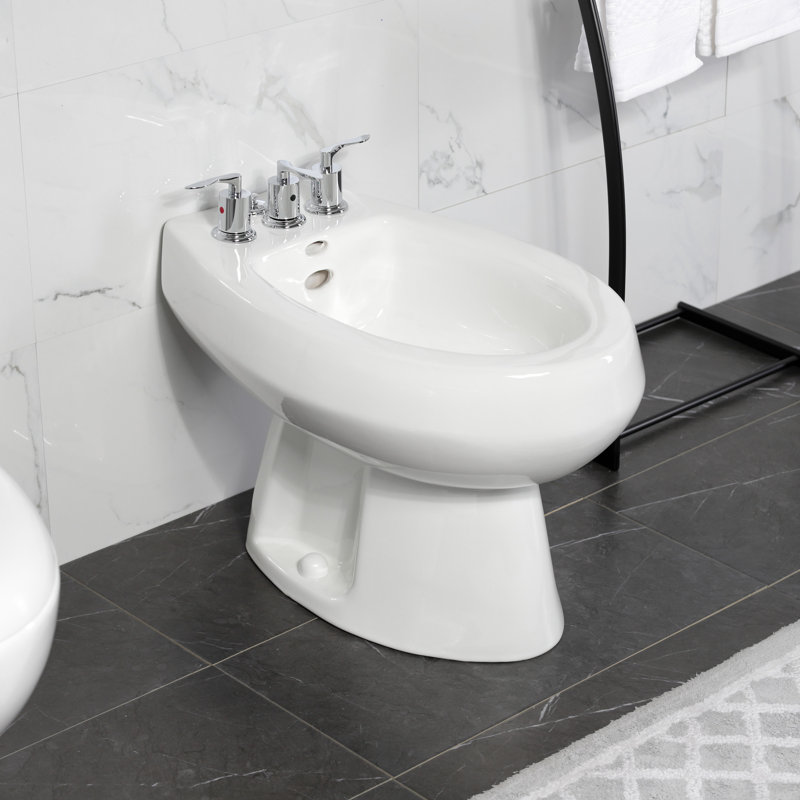 Robinet de bidet espacé vertical à trois poignées Serena, Chrome poli