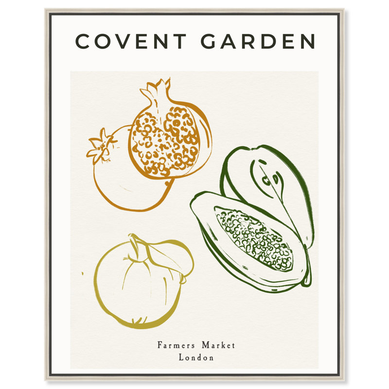 Art de la cuisine minimaliste Covent Garden, par Boho, H 21 po x l 17 po, Cadre argenté