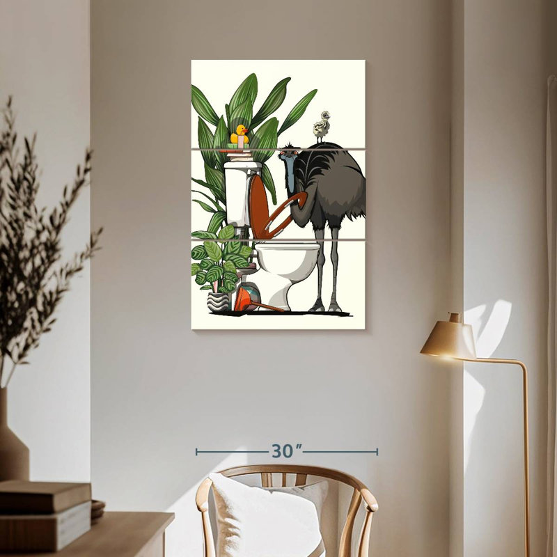 Ketti Emu utilisant la toilette, H 57 po x l 36 po
