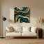 Abstrait art fluide en métal vert 80-527103231