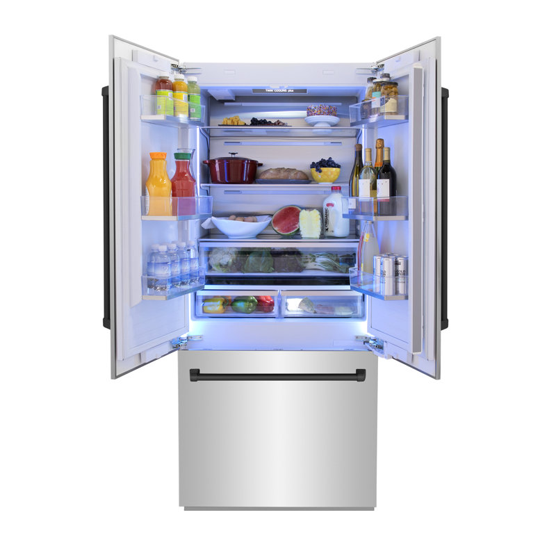 ZLINE 36" 19.6 cu. ft. Built-In 3-Door French Door Refrigerator with Internal Water and Ice Dispenser, Stainless Steel