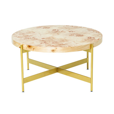 Debrah Modern Burl Wood Handcrafted Coffee Table