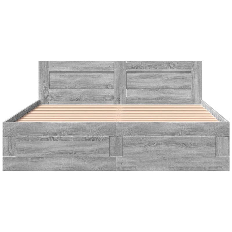 Storage Bed, European Kingsize (160 x 200 cm), Grey Sonoma