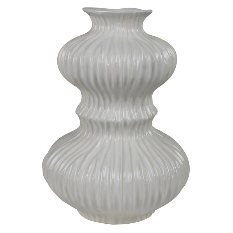 Wavy Vase, Ceramic - Lrg, 12" H x 8.5" W x 8.5" D