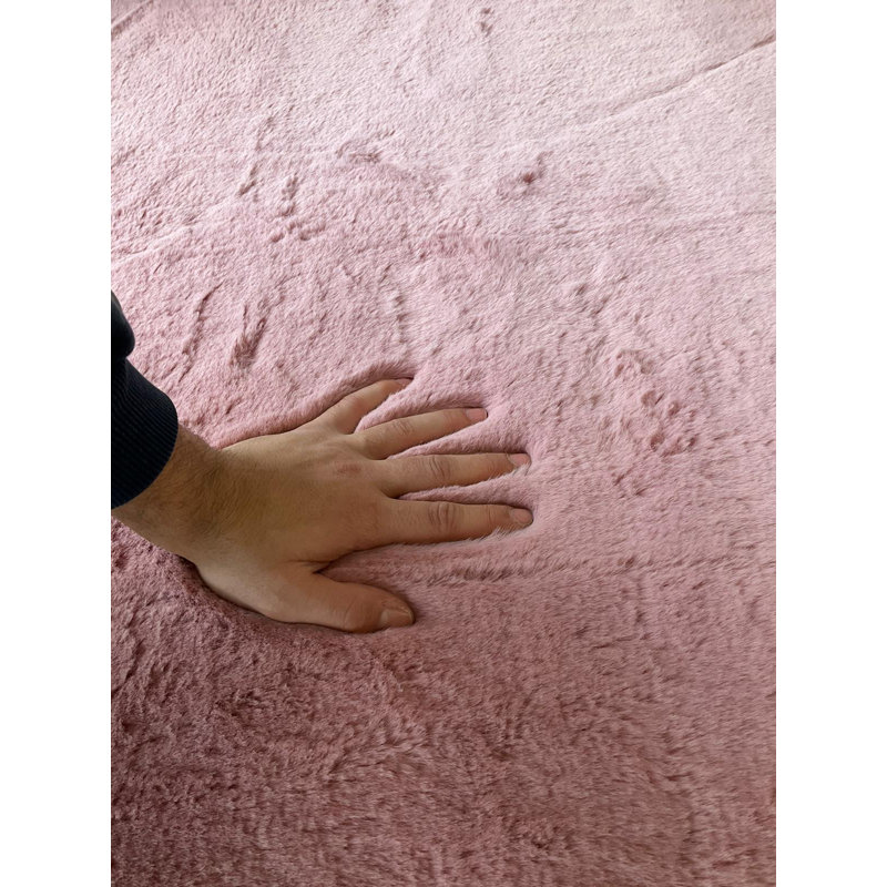 Dobney Stylish Pink Area Rug, 2.5 x 6.6 ft | 100% Polyester, 0.2 in Thickness, 600 g/m² | Antibacterial, Machine Washable at 86°F | Perfect for Living Room, Bedroom, Kids' Room - Soft, Durable & Easy to Clean
