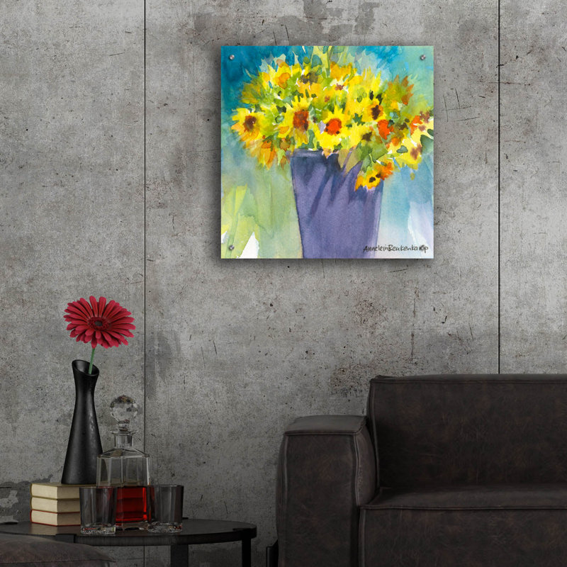 Art mural en verre «Companions» par Annelein Beukenkamp, H 24 po x l 24 po x P 0,2 po