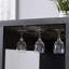 Table de bar Home avec compartiment pour verres à vin et trois tablettes en gris et noir vieilli