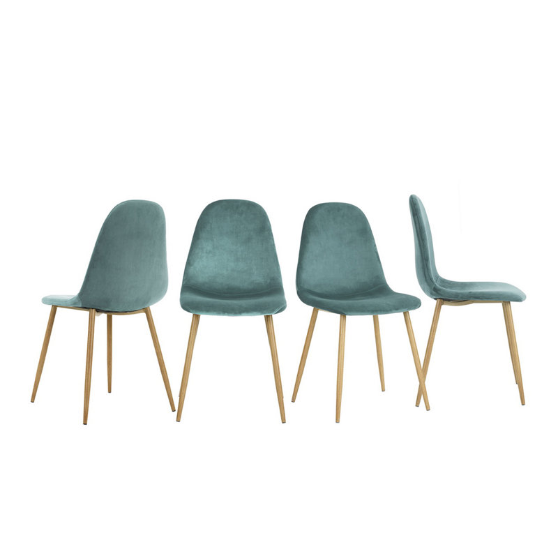 Mcneel 49cm H Polyester Blend Upholstered Side Chair, Aqua