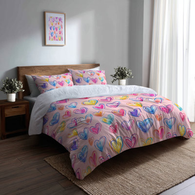 Ensemble de housse de couette et coussin décoratif Teens Love