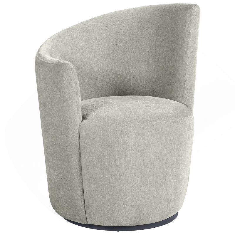 Chaise pivotante grise rembourrée avec dossier incurvé