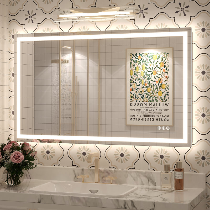 Miroir de salle de bain Molly Framelss, 40 po x 24 po, Transparent