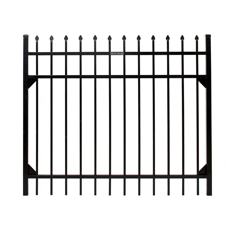 Barrière en métal à lances pressées H 4 pi x l 4,7 pi Athènes, H 4 pi x l 4,7 pi