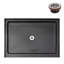 Base de douche 48 po x 32 po en alcôve en acrylique noir brillant avec bonde centrale, bonde incluse-114639171