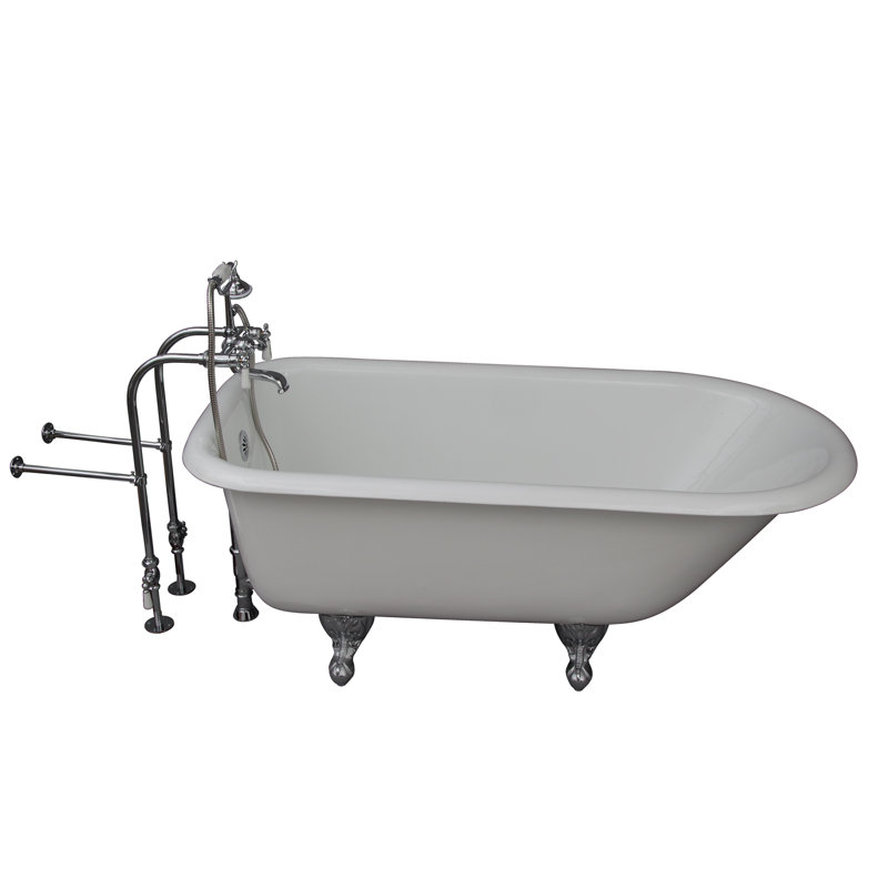 Baignoire de trempage sur pattes 61 po x 31 po Bartlett, Chrome poli