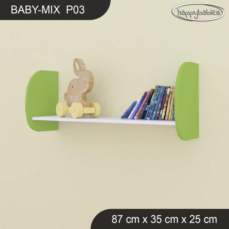 Plastic / Acrylic Industrial Pipe Shelves, 34cm H x 87cm W x 25cm D, White/Green