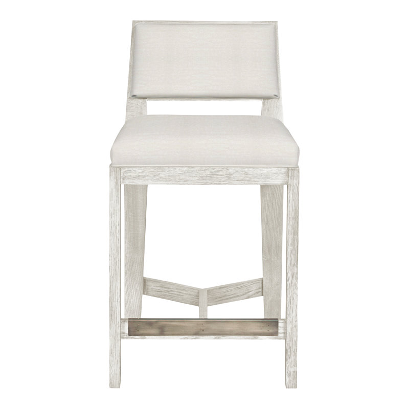 Thom Filicia Solid Wood 32.5" Bar Stool, Nadia Parchment, Casa Blanca