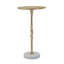 Table d'appoint dorée 13,8 x 13,8 x 24 po avec nœuds en corde et base en marbre blanc