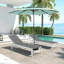 Parasol en aluminium à 3 niveaux à inclinaison automatique à 3 niveaux et parasol pour terrasse de table de marché (base non incluse)-1824766182