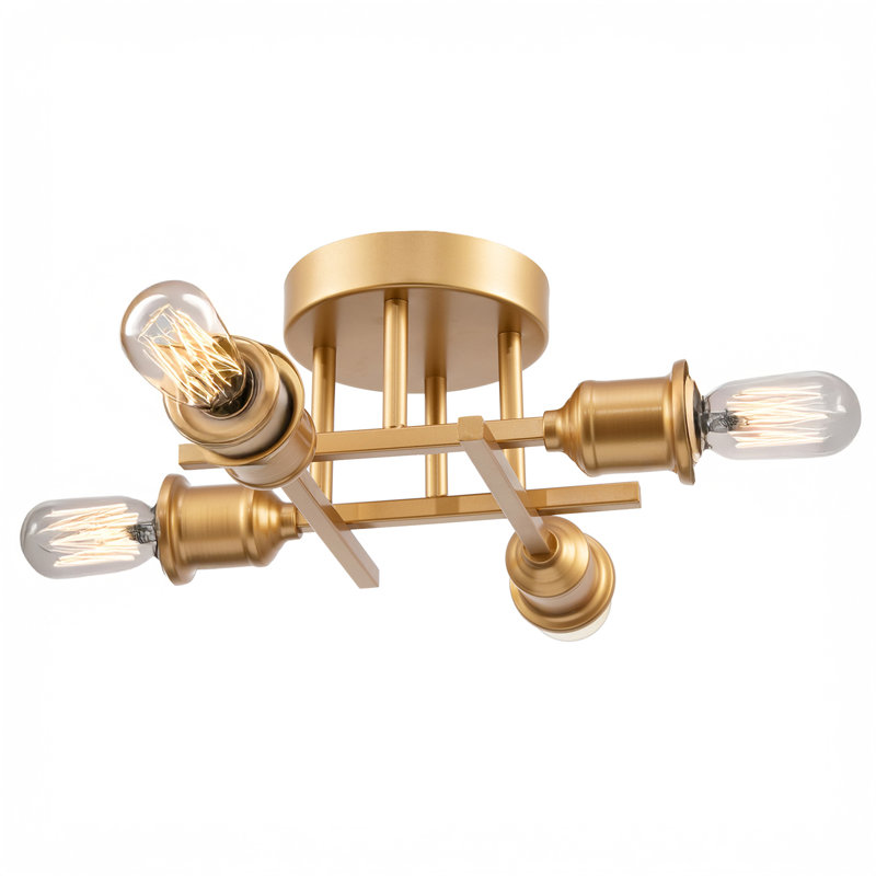 Semi Flush Mount, Brushed Gold