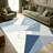 Blue & Gold Geometric Marble carpet-easy to clean, machine-washable, soft and comfortable; suitable for door mats, kitchens, living rooms, bedrooms, corridors, and laundry areas. Easy to clean, durable carpet for home decoration.-129450836