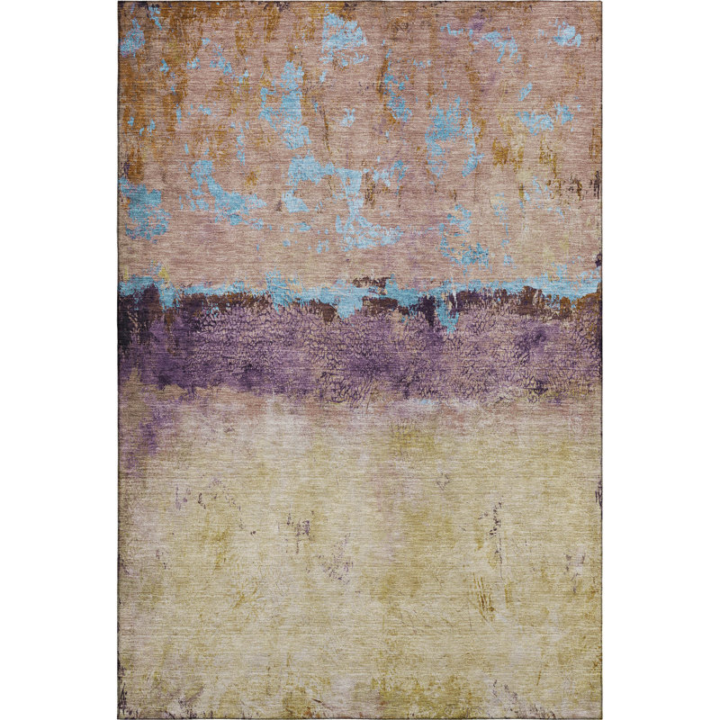 Premium Machine Washable Varroville AMF1716 Abstract Rug, Rectangle 3' x 5'