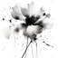 Fleur abstraite - impression florale encadrée botanique noire