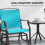 Ensemble de chaises berçantes d'extérieur 3 pièces avec table en verre