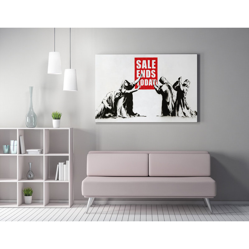 Bansky, impression sur toile tendue, L 28 po x H 20 po