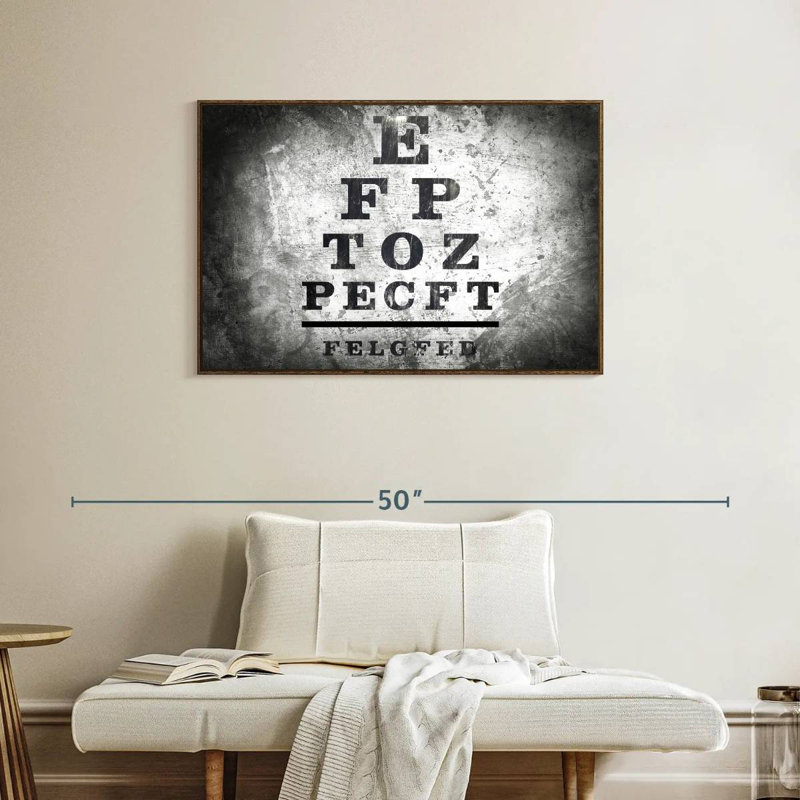 Optometry Test, 37" X 25", Floating Frame Walnut