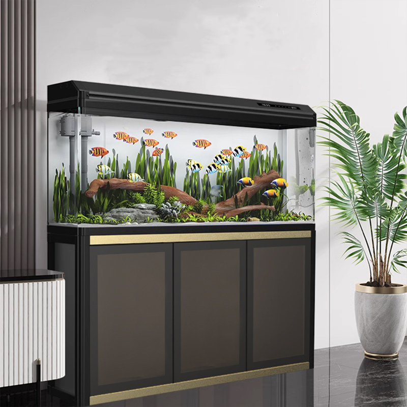 Aquarium 47,24 po en verre moyen avec système de filtration, 48.82" H x 47.24" W x 11.81' D