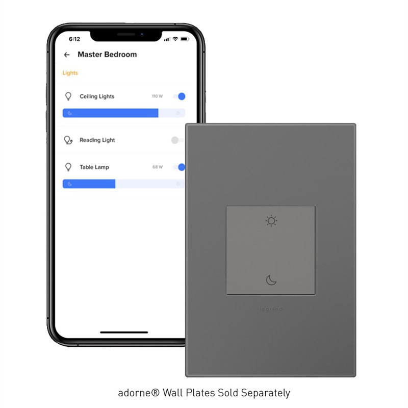 Interrupteur intelligent sans fil Adorne Wake / Sleep avec Netatmo, Magnésium